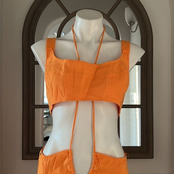 Cult Gaia Eileen Waist Cutout Dress, Revolve Apricot, NWT, Size L - Picture 7 of 11